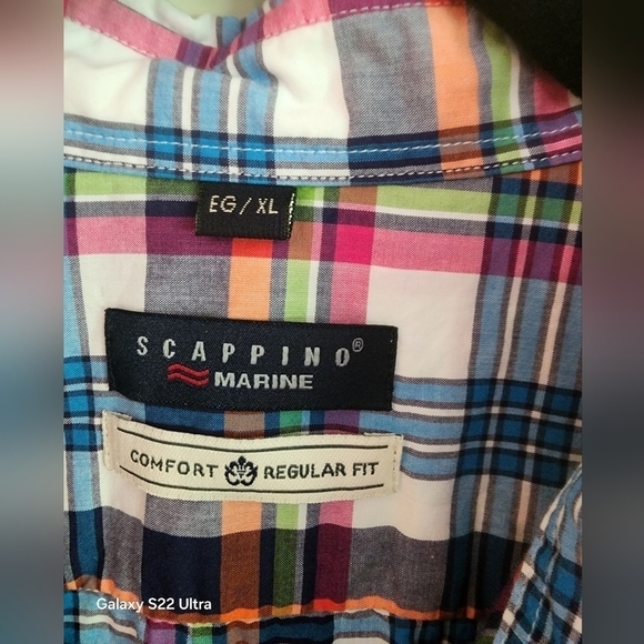 Scappino Marine 100% Cotton MultiColor Plaid Button Down - Picture 5 of 9